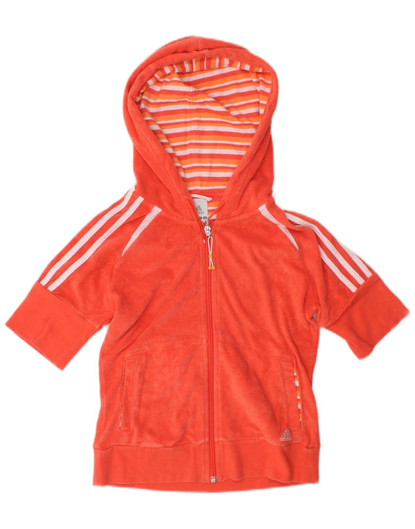 Giacca da ginnastica a maniche corte Adidas da donna, taglia piccola, taglia UK 10, arancione