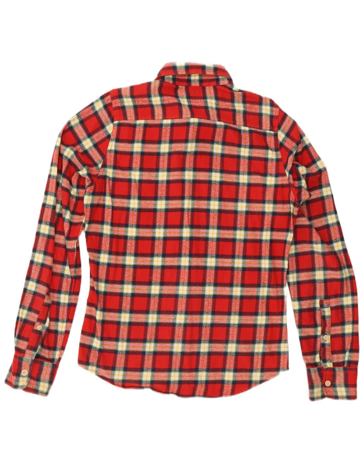 Camicia Hollister da uomo in flanella di cotone a quadri rossi medi
