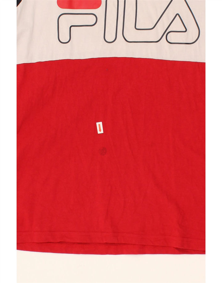 FILA Mens Graphic T-Shirt Top Medium Multicoloured Colourblock Cotton Vintage Fila and Second-Hand Fila from Messina Hembry 