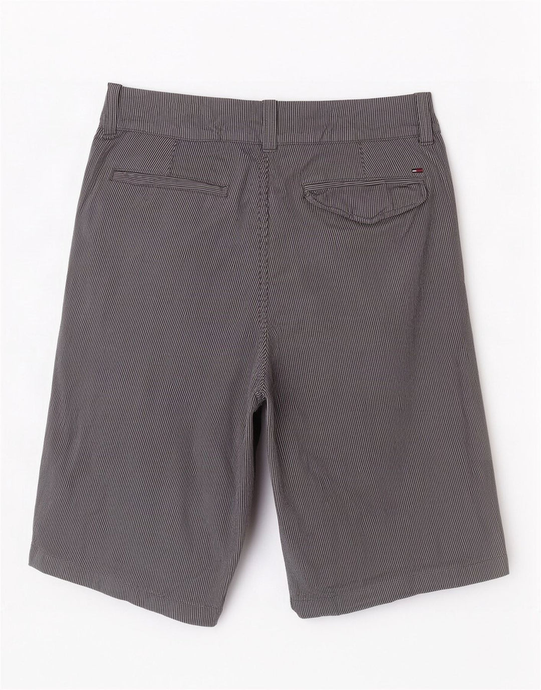 Tommy Hilfiger Uomo Bermuda Shorts W30 Medio Blu Navy Gessato Cotone