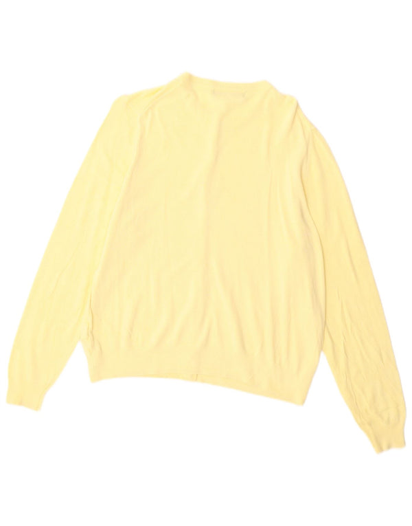 Maglione cardigan da donna Marks & Spencer UK 16 grande viscosa gialla