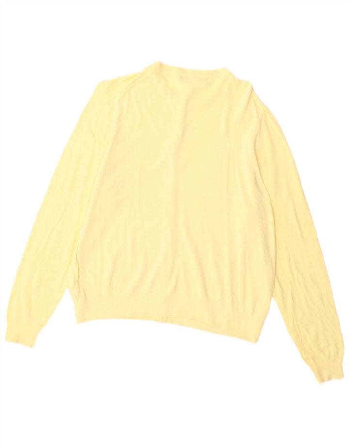 Maglione cardigan da donna Marks & Spencer UK 16 grande viscosa gialla