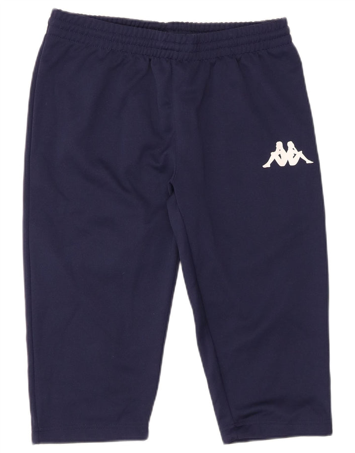 KAPPA Boys Capri Tracksuit Trousers 13-14 Years Navy Blue Polyester
