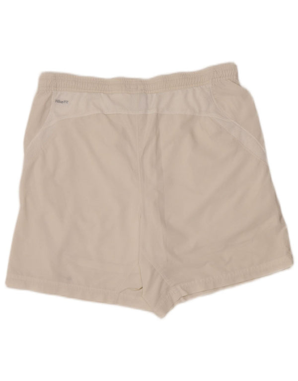 Pantaloncini sportivi Nike Fit Dry da uomo, poliestere bianco medio