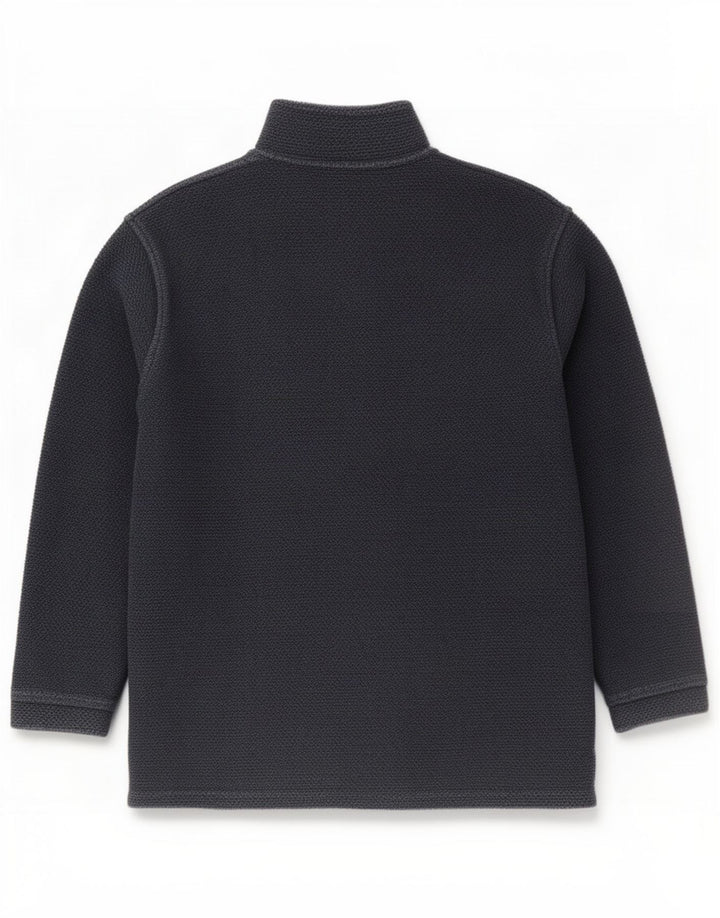 Felpa da uomo con collo con zip Weird Fish, maglione grande, in cotone blu navy