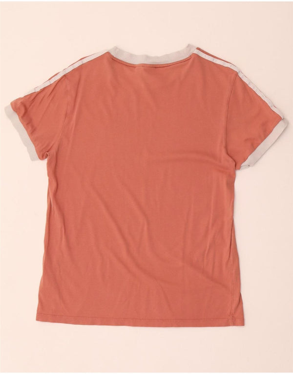 T-shirt da donna Adidas Top UK 8 Small in cotone color block rosa