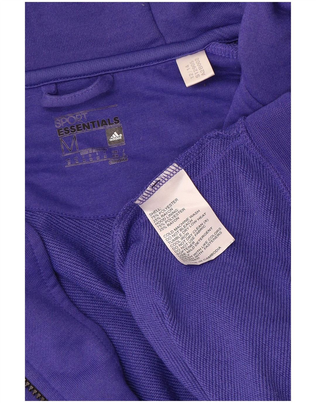Maglione con cappuccio e zip Adidas Climalite da uomo in poliestere viola medio