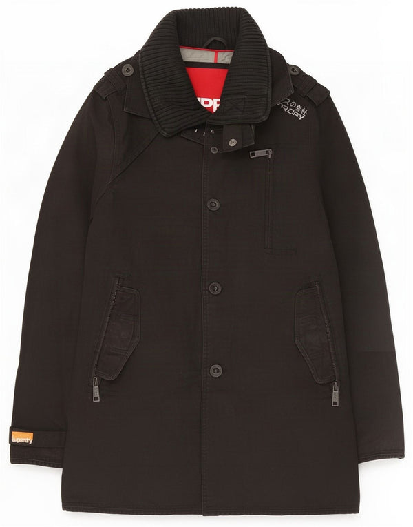 Trench da uomo Superdry UK 38 cotone nero medio