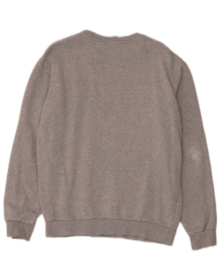 Felpa grafica da uomo Reebok in cotone grigio medio