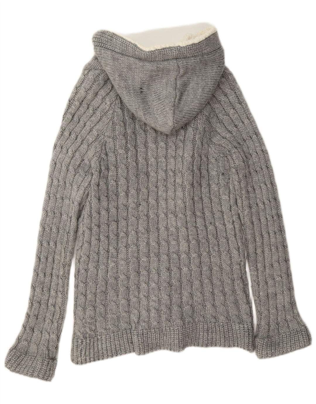 Maglione cardigan con cappuccio da donna Zara UK 14 Acrilico grigio medio
