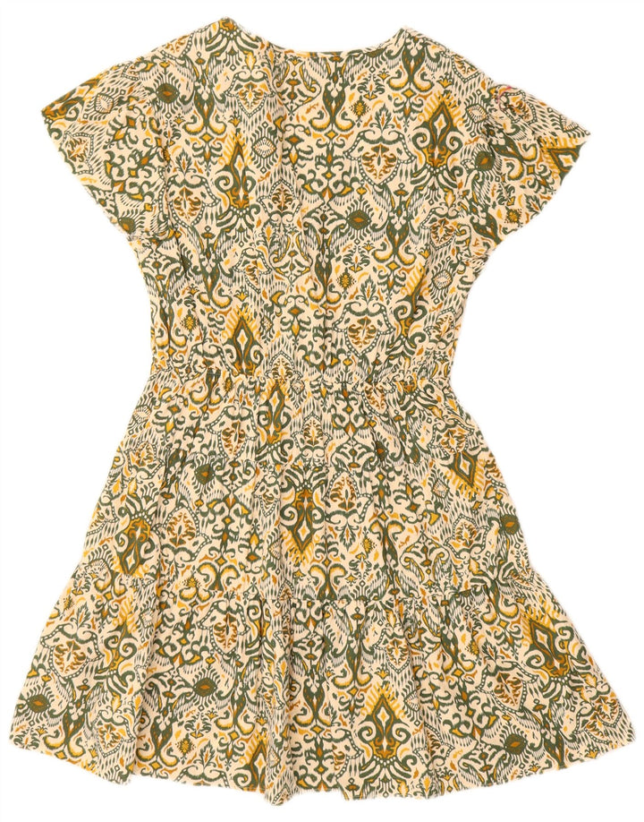 Abito a trapezio regolare da donna Marks & Spencer UK 12 Cotone Ikat verde medio