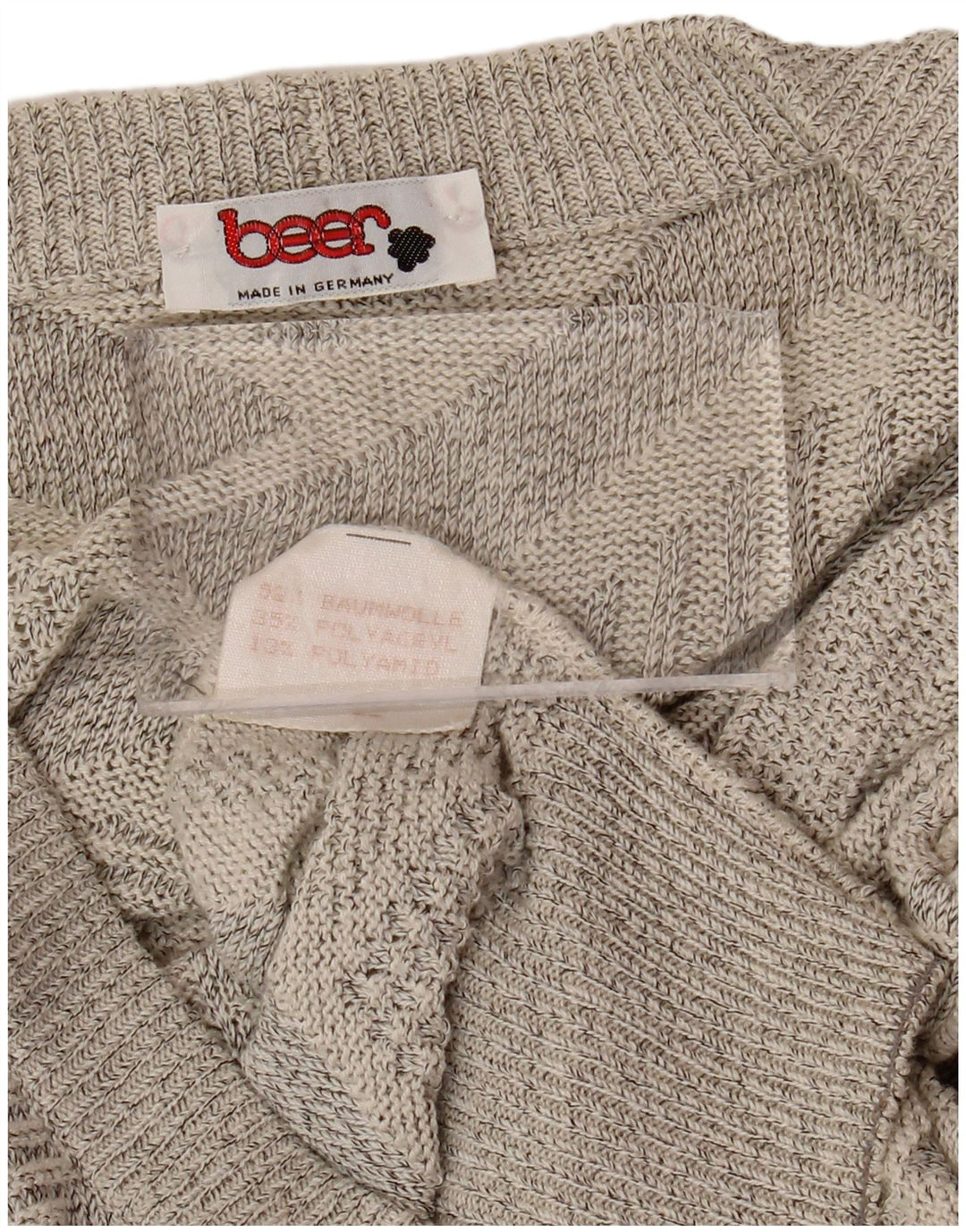 Maglione cardigan da uomo VINTAGE grande cotone geometrico grigio