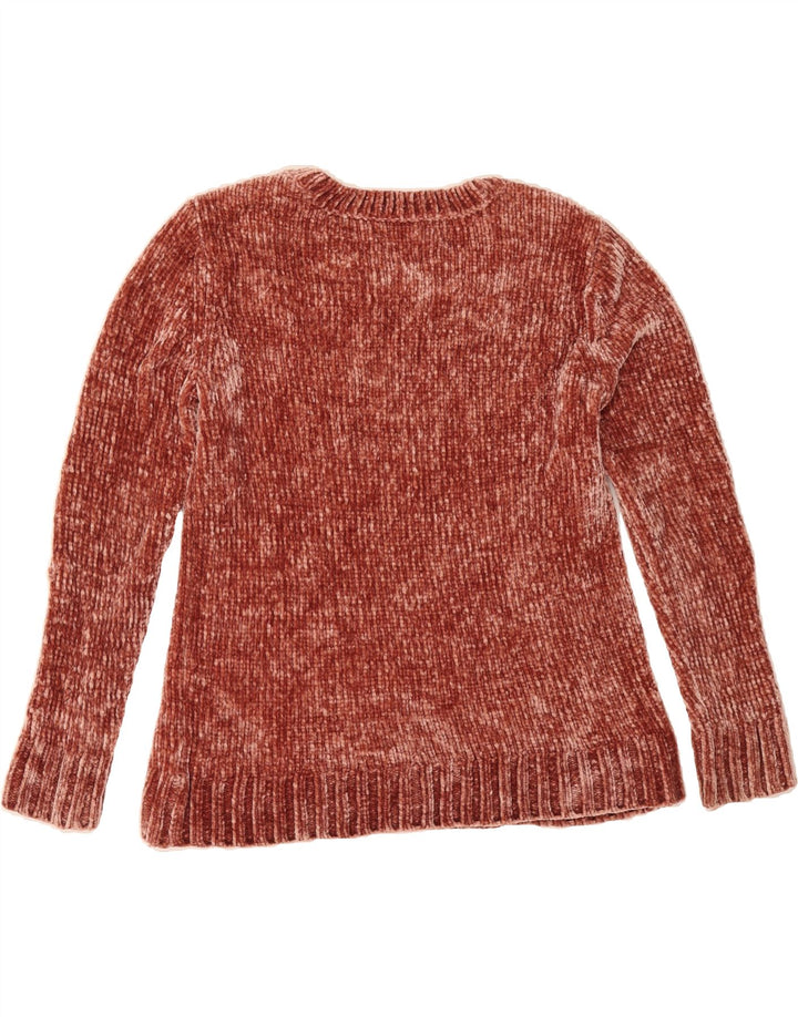 ORVIS Womens Boat Neck Jumper Sweater UK 14 Medium Brown Polyester Vintage Orvis and Second-Hand Orvis from Messina Hembry 