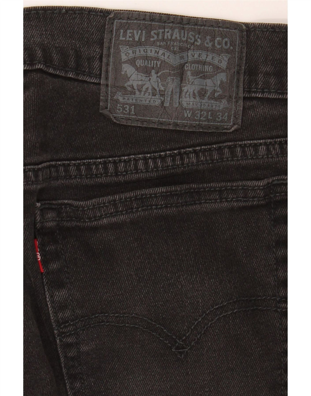 LEVI'S Mens 531 Straight Jeans W32 L28 Black Vintage Levi's and Second-Hand Levi's from Messina Hembry 