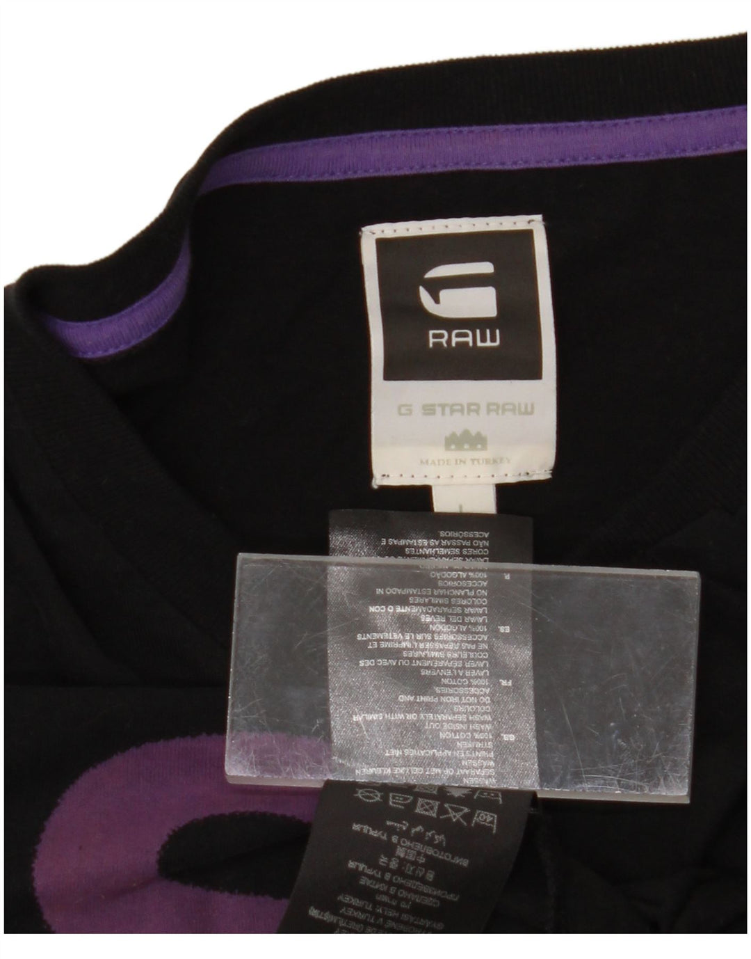 Top grafico da uomo G-Star a maniche lunghe in cotone nero grande