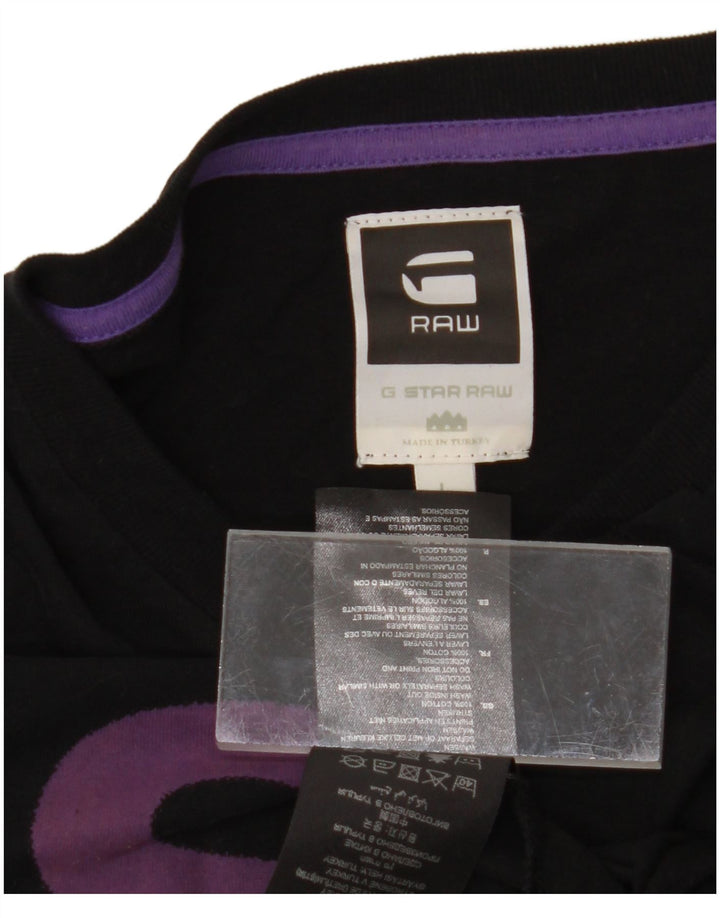 Top grafico da uomo G-Star a maniche lunghe in cotone nero grande