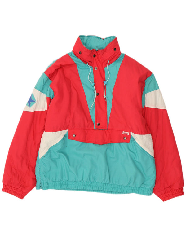 Giacca anorak oversize da uomo VINTAGE con cappuccio UK 40 Large Blue Colourblock