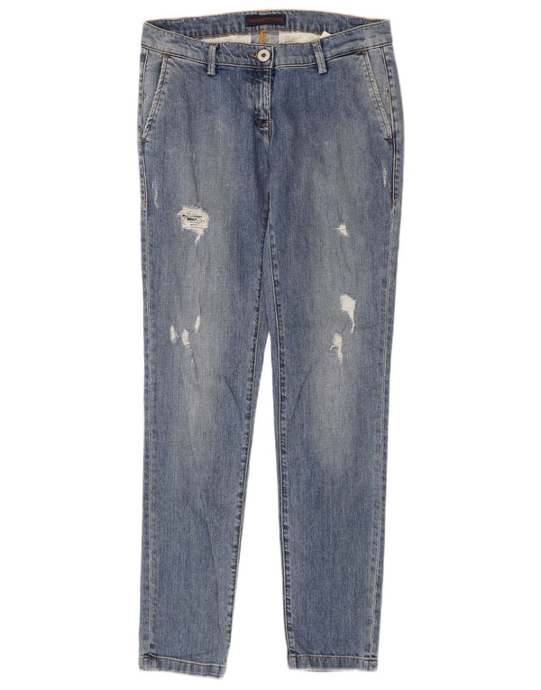 Jeans slim effetto consumato da donna Trussardi W26 L31 poliestere blu