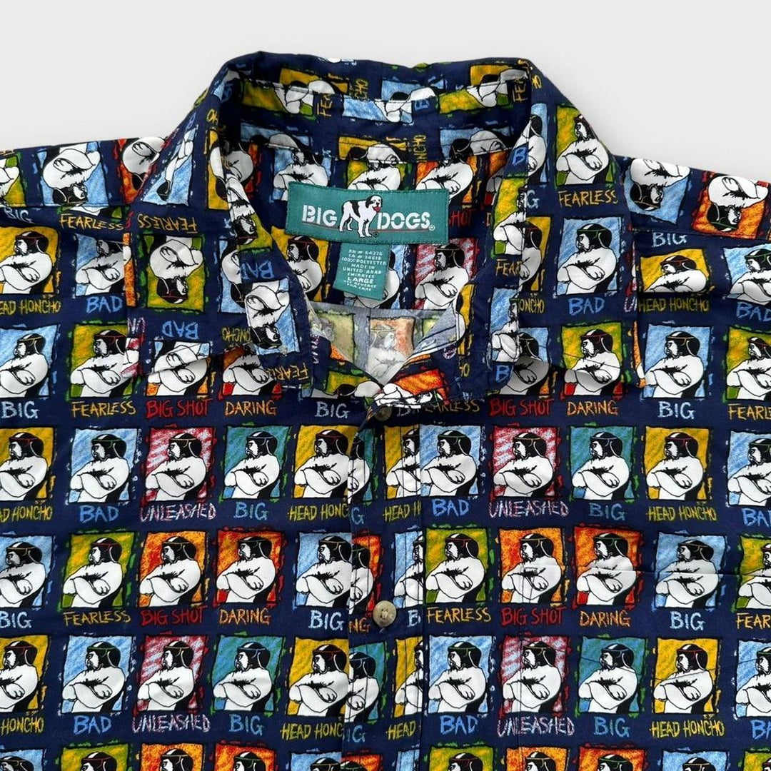 Camicia con stampa di cani di grossa taglia su tutta la superficie - Large