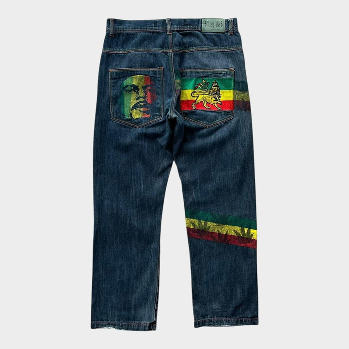 Jeans larghi hip-hop Rasta - 34 vita