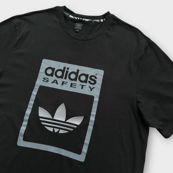 Maglietta vintage di sicurezza Adidas con scritte - XL
