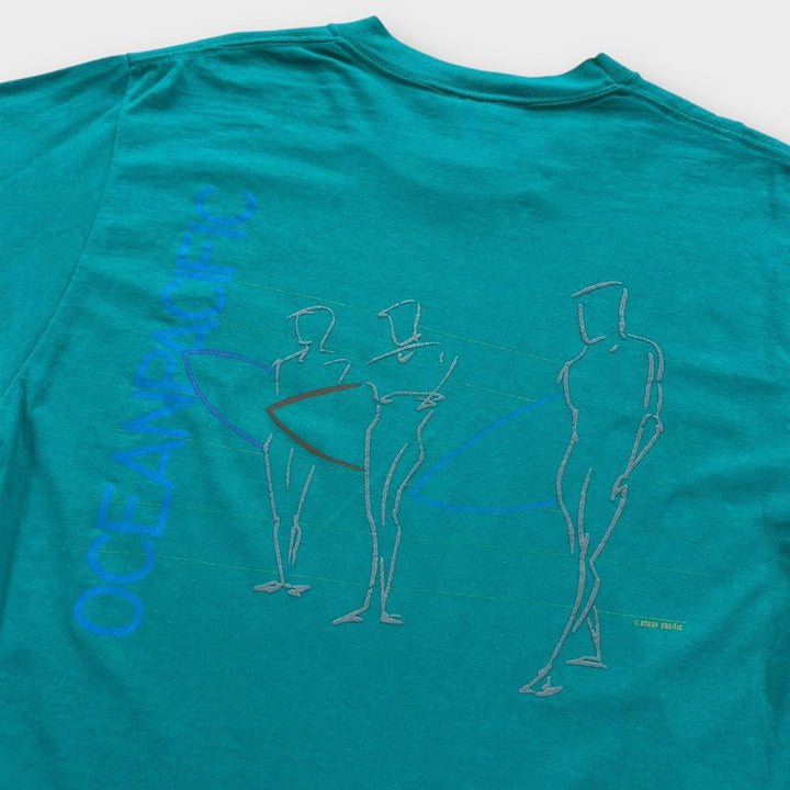 T-shirt grafica vintage dell'oceano Pacifico - grande