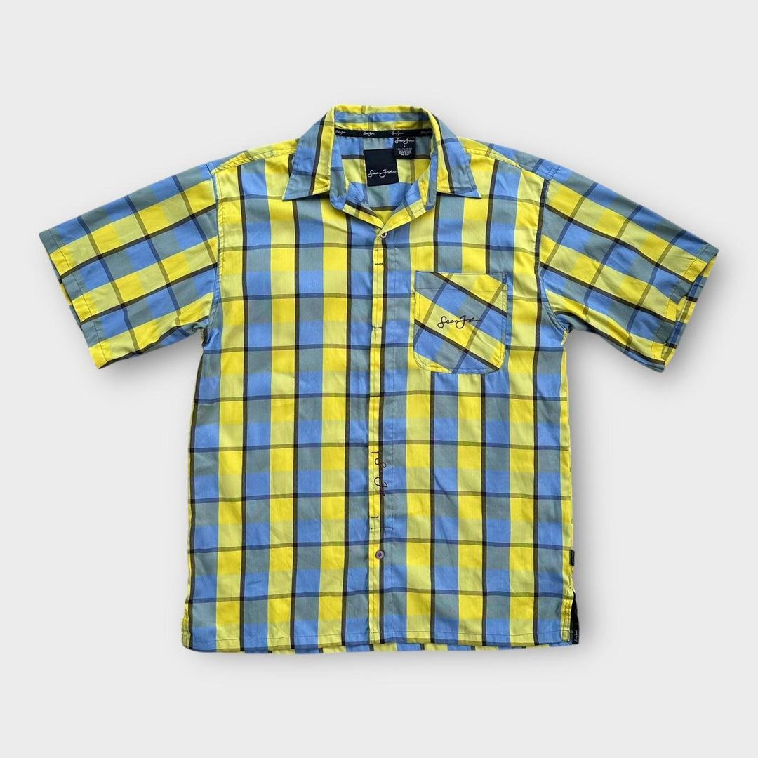 Camicia vintage a maniche corte Sean John - grande (si adatta come una XL ampia)