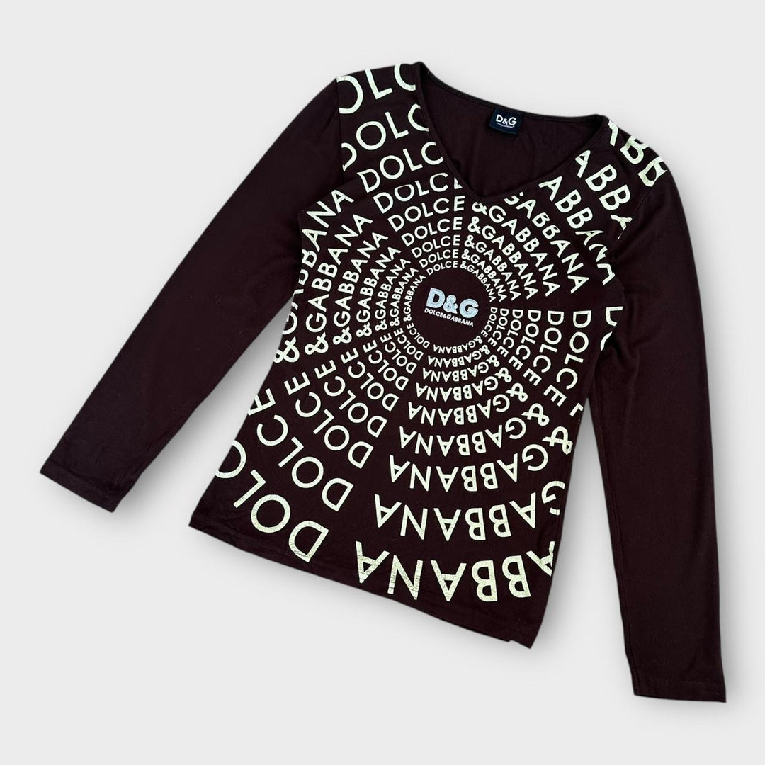 Top D&G Y2K MARRONE - taglia grande da donna