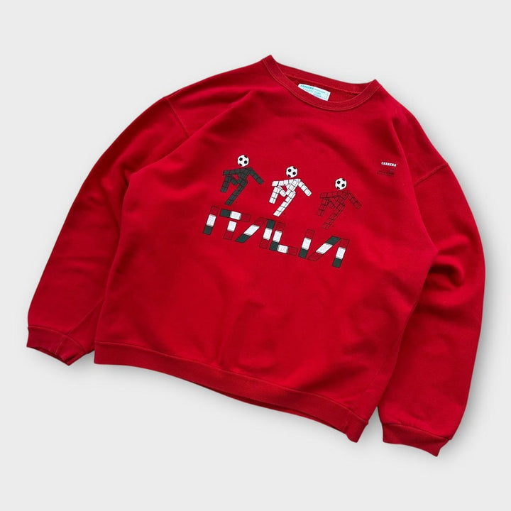 Felpa vintage Italia 90 carrera - grande (squadrata)