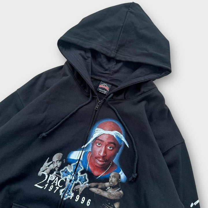 Felpa con cappuccio grafica vintage Tupac - XL