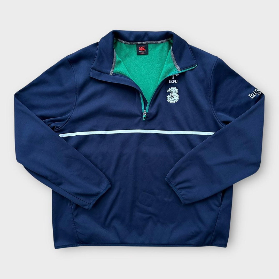 Maglione con zip a quarti da rugby irlandese nella taglia XL