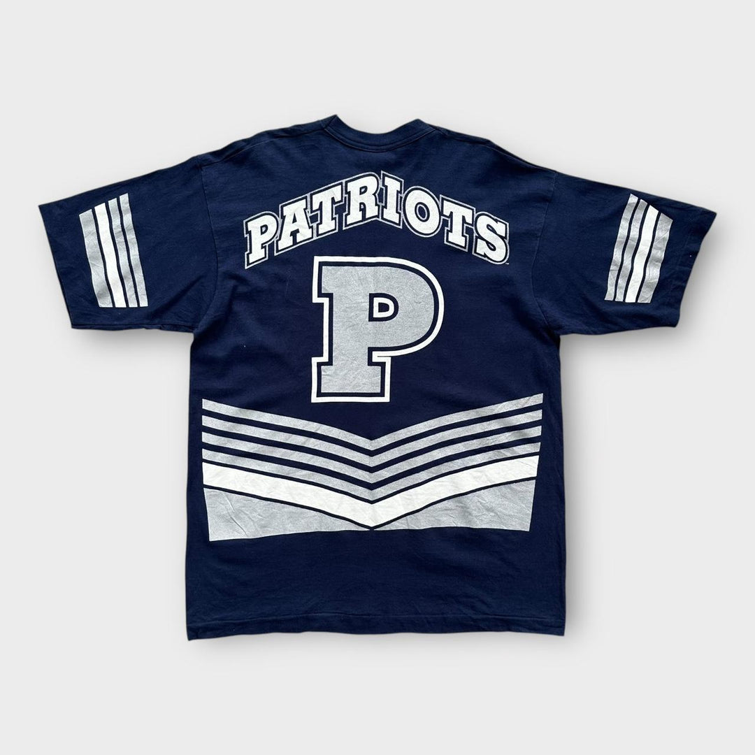 T-shirt a punto singolo dei Patriots vintage - XL