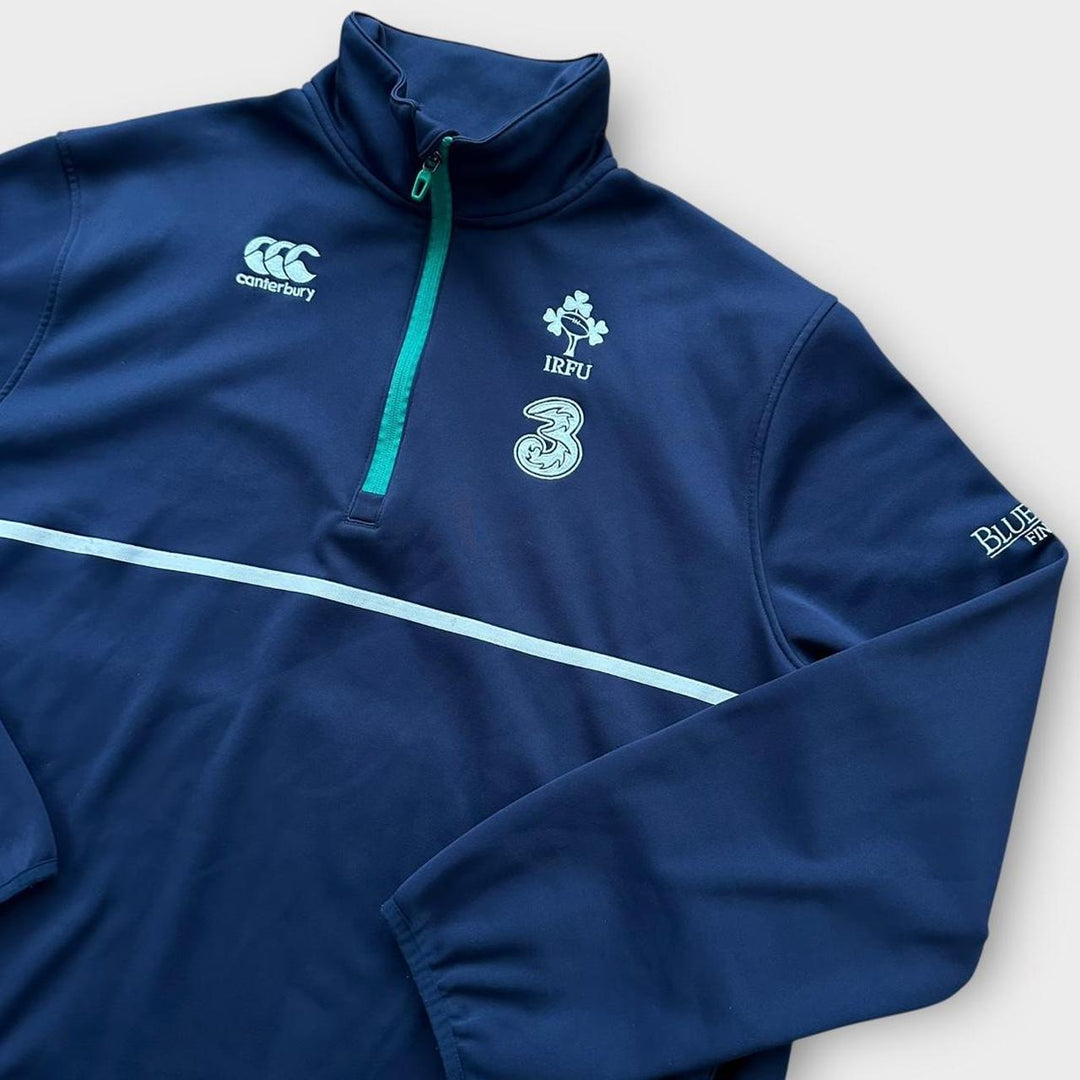 Maglione con zip a quarti da rugby irlandese nella taglia XL