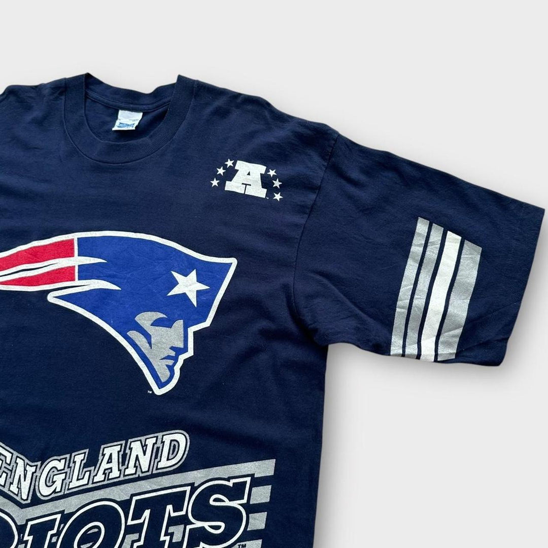 T-shirt a punto singolo dei Patriots vintage - XL