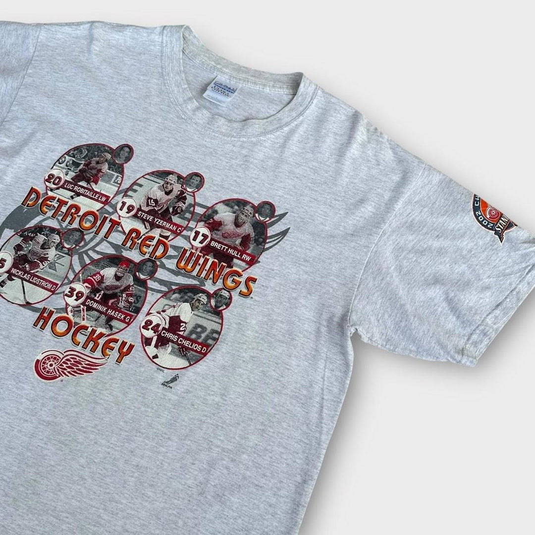 T-shirt vintage NHL Detroit con ali rosse - grande