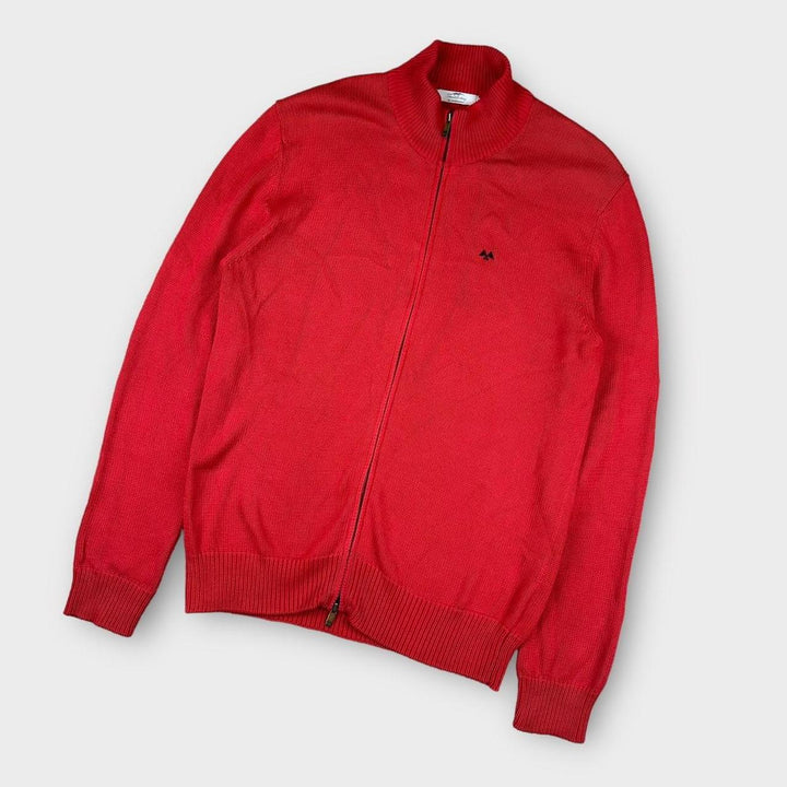 Maglione lavorato a maglia con zip vintage Thomas Burberry - XL