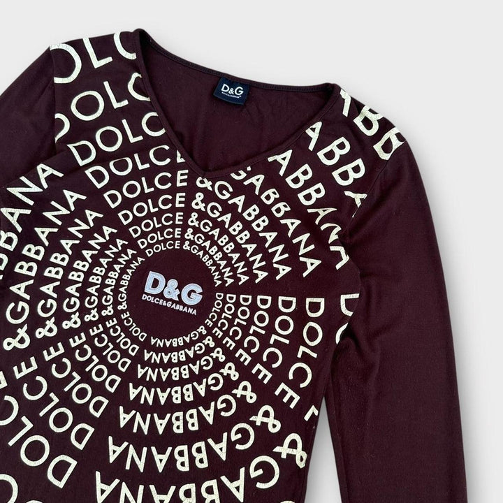 Top D&G Y2K MARRONE - taglia grande da donna