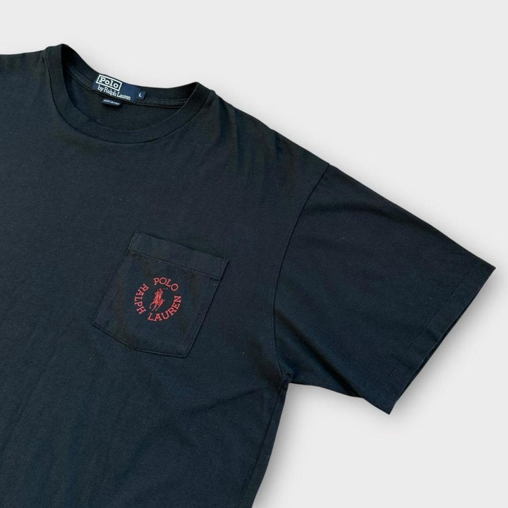 T-shirt vintage con taschino Ralph Lauren - grande