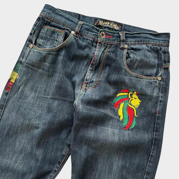 Jeans larghi hip-hop Rasta - 34 vita
