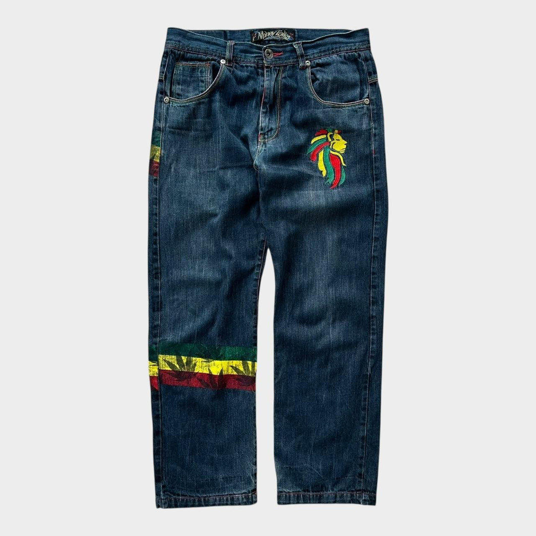 Jeans larghi hip-hop Rasta - 34 vita
