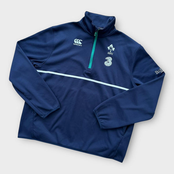 Maglione con zip a quarti da rugby irlandese nella taglia XL