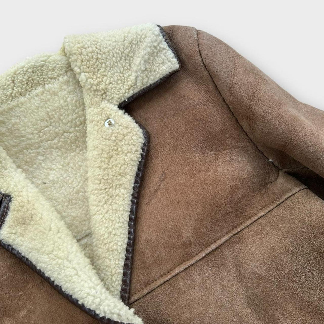 Giacca in pelle di pecora vintage - media