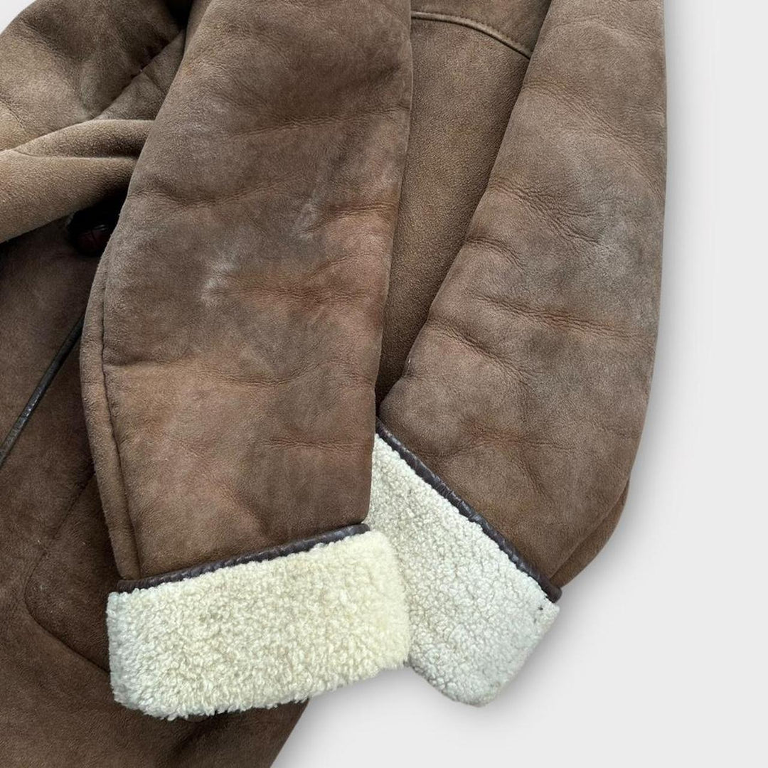 Giacca in pelle di pecora vintage - media