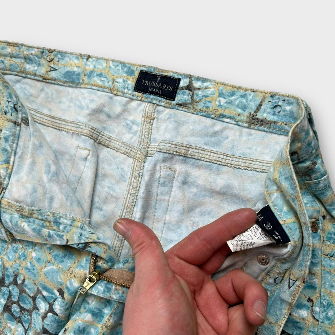 Pantaloni vintage Trussardi stampa coccodrillo