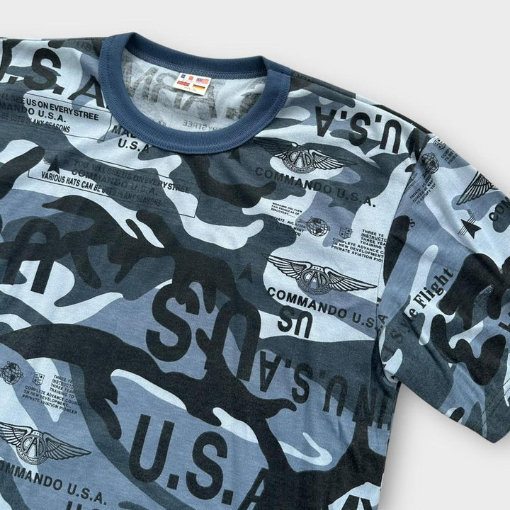 T-shirt con grafica mimetica Y2K - XL