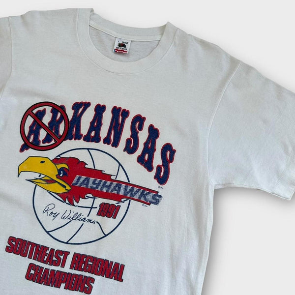 T-shirt grafica vintage da basket del Kansas - grande