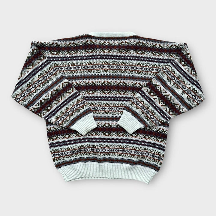 Maglione lavorato a maglia con motivi vintage anni '90 - XL