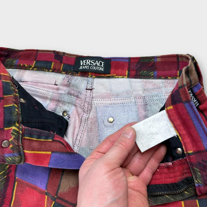 Pantaloni vintage con fantasia jeans Versace - vita 27 pollici