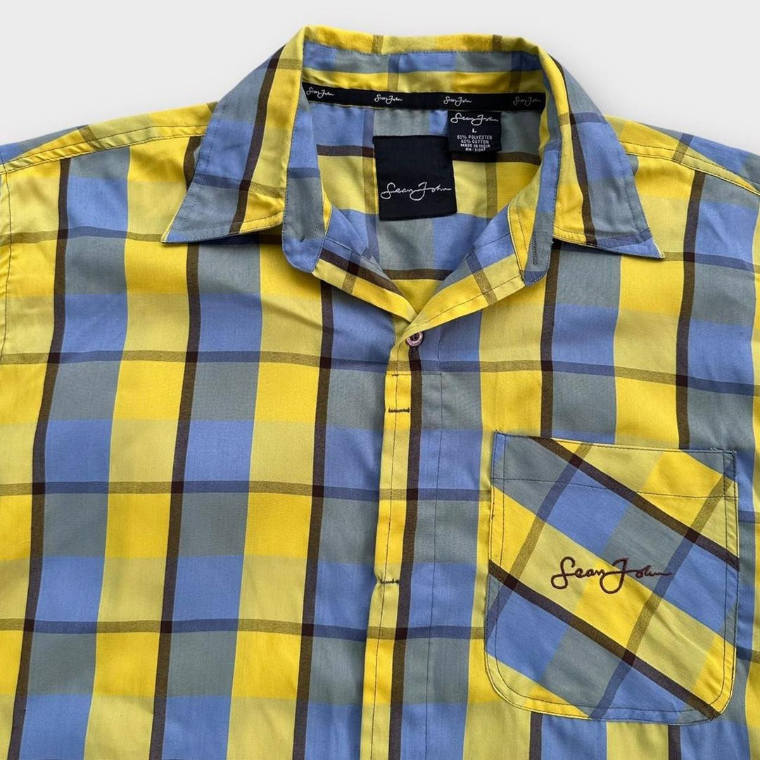 Camicia vintage a maniche corte Sean John - grande (si adatta come una XL ampia)