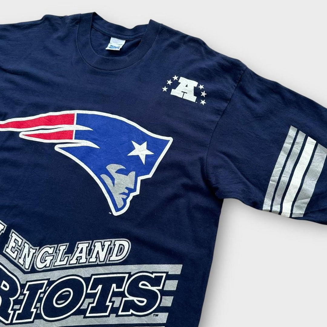 T-shirt a punto singolo dei Patriots vintage - XL